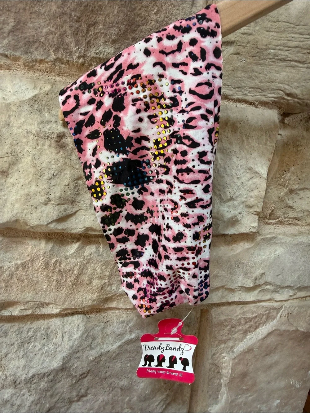 3pc Animal Print Stretch Headbands with Stud Accents